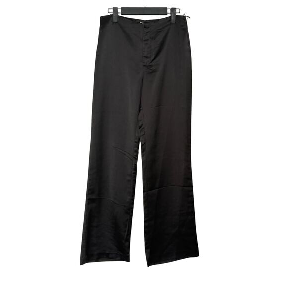 NWT Jason Wu Satin Wide Leg Pant in Black Size 4 - Picture 3 of 13